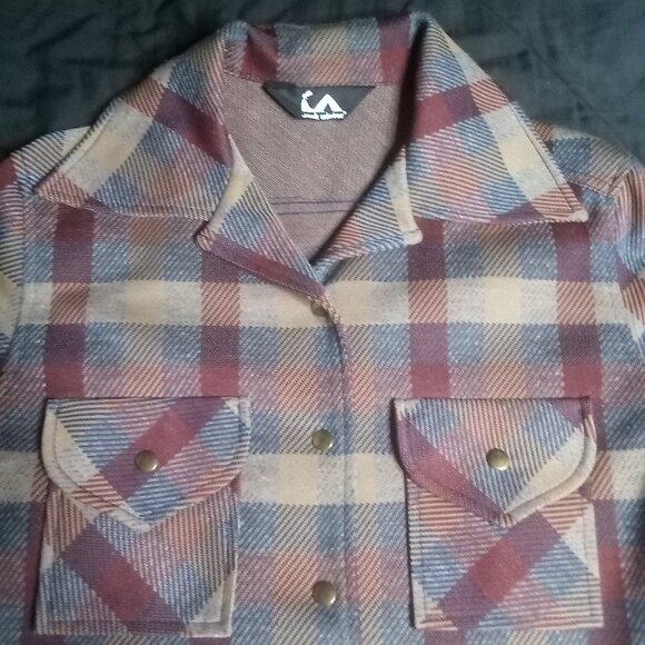 Vintage Jack Winter Plaid Polyester Snap Button Shirt - Picture 1 of 7